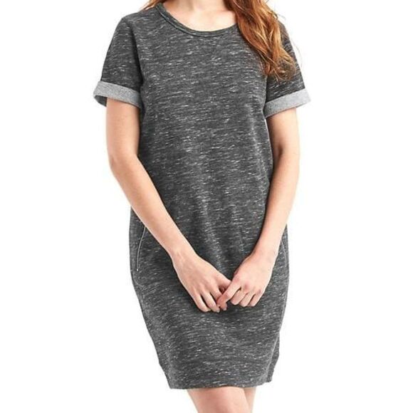Gap Women's Rolled Sleeve Sweatshirt Dress Grey - Picture 5 of 5